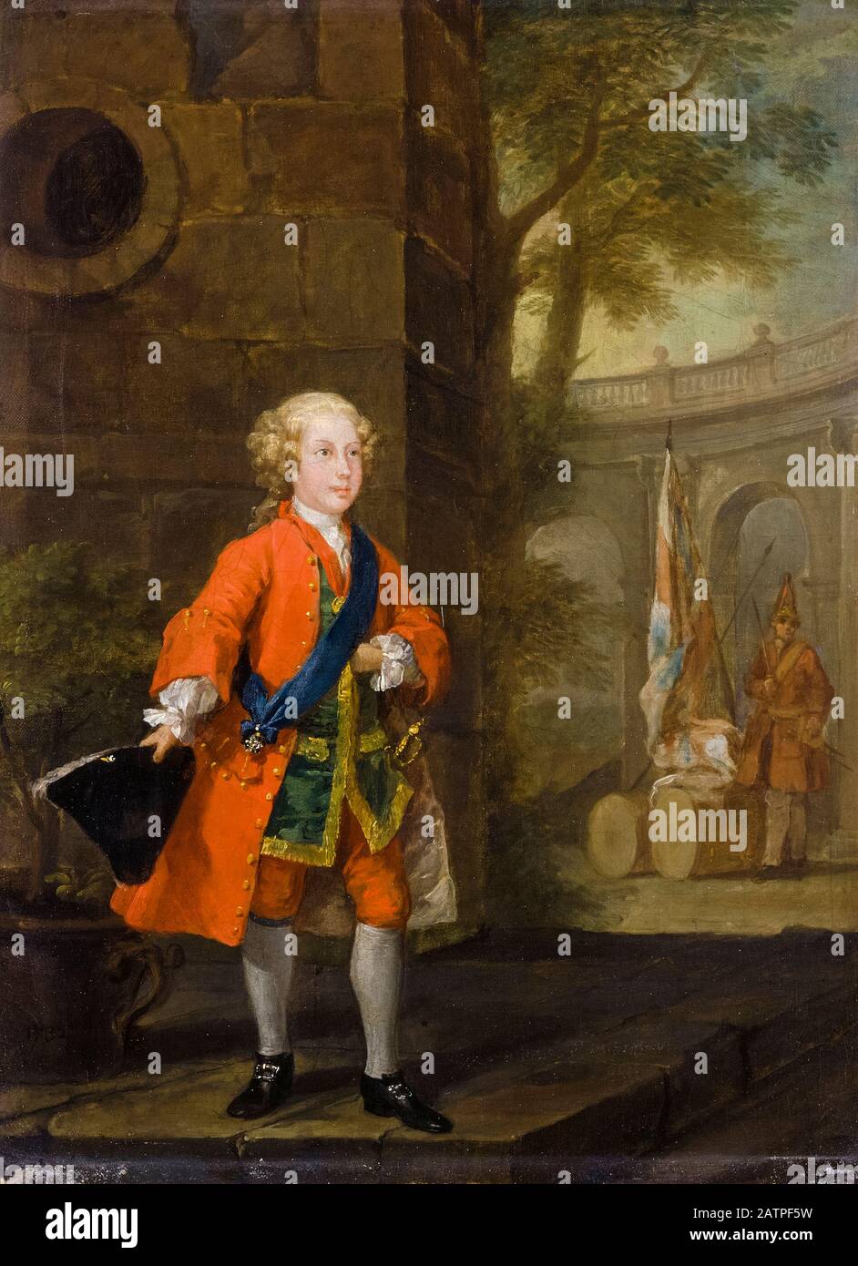 HRH Principe Guglielmo Augusto, Duca di Cumberland (1721-1765), ritratto dipinto da William Hogarth, 1732 Foto Stock