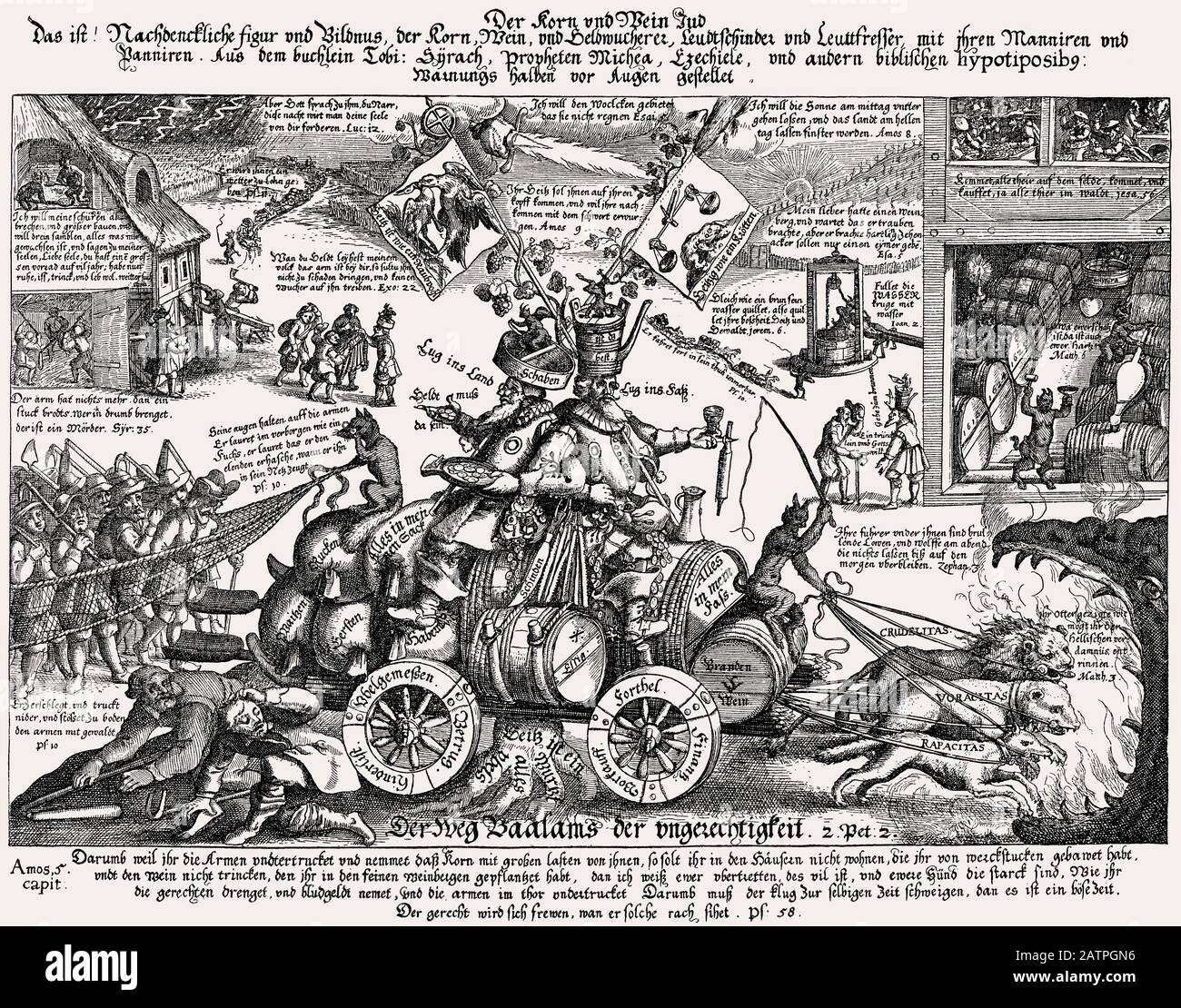 progaganda antisemitica sull'usura del vino e del grano, 17th secolo Foto Stock