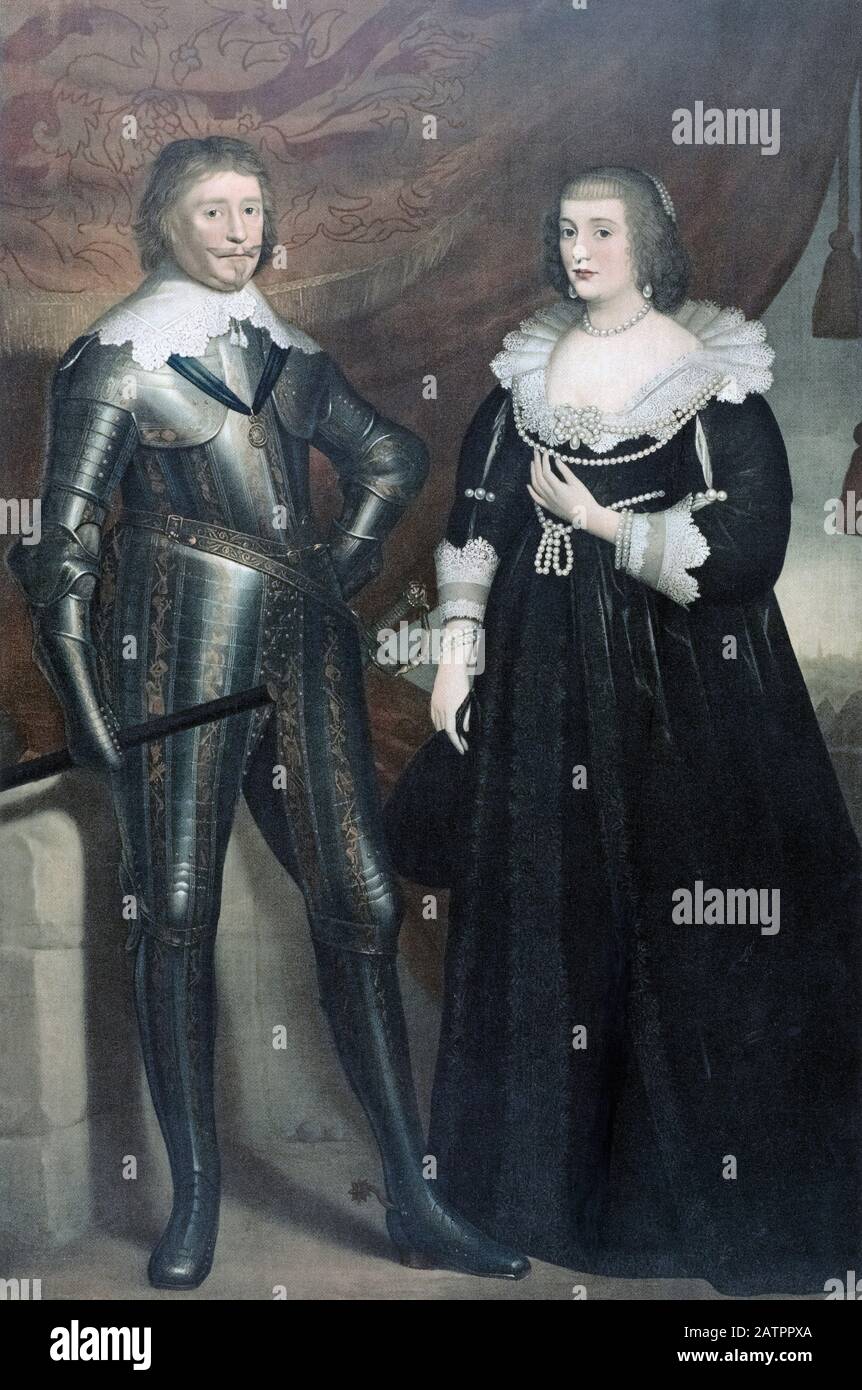Federico Enrico, Principe d'Orange, 1584 - 1647, con sua moglie Amalia di Solms-Braunfels, 1602 - 1675. Foto Stock
