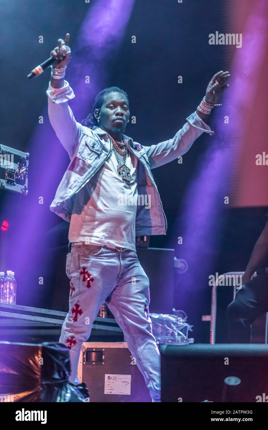 Rapper Offset di Migos si esibisce alla Viewtopia Superperfest il 1° febbraio 2020 a Miami, Florida. Foto Stock