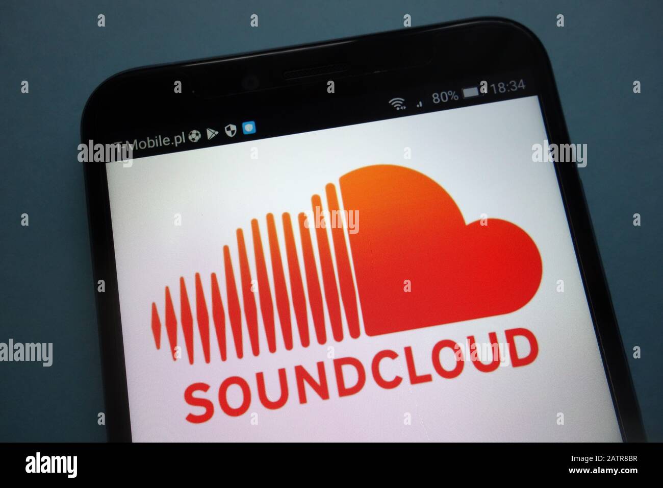 Logo SoundCloud su smartphone Foto Stock