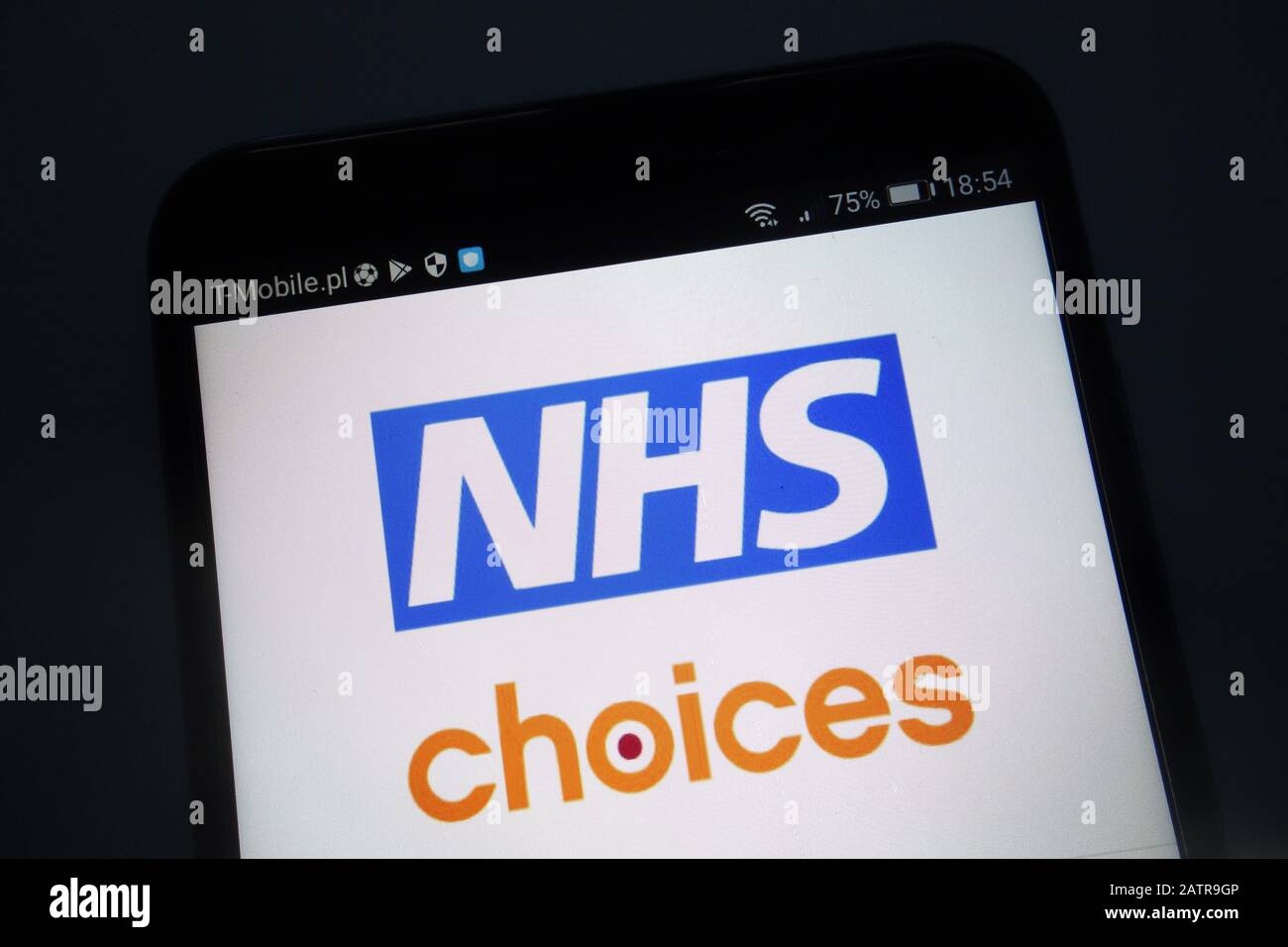 Logo NHS Choices sullo smartphone Foto Stock