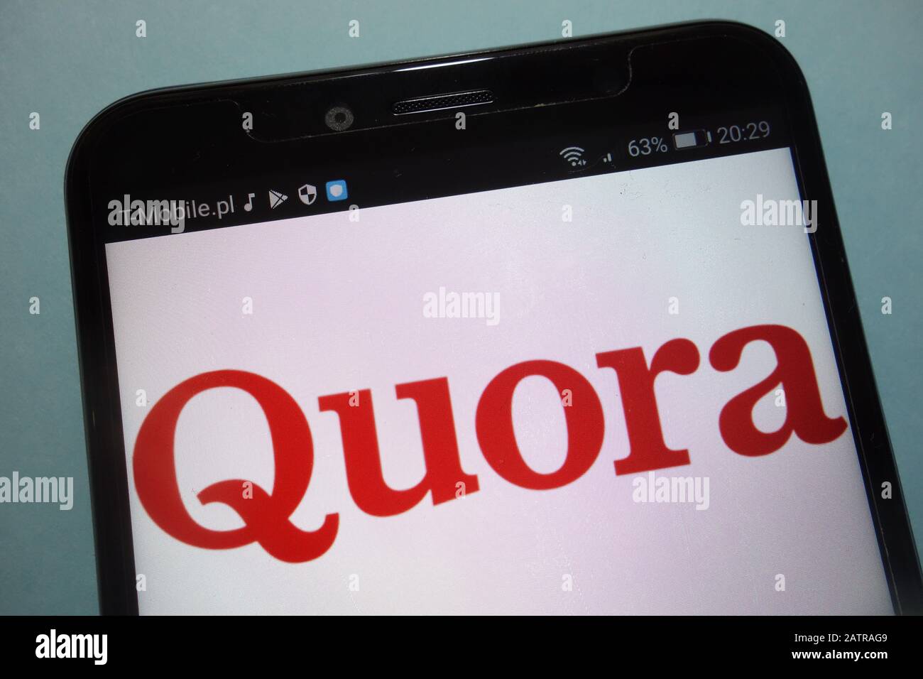 Logo Quora sullo smartphone Foto Stock