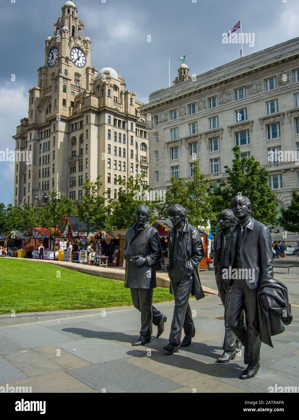 La Statua Dei Beatles A Pierhead Foto Stock