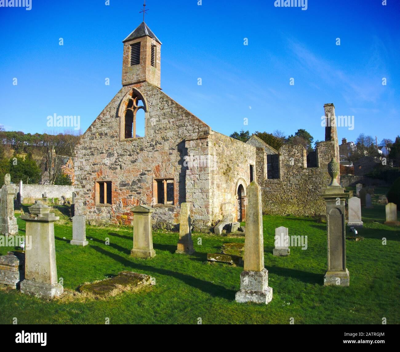Auld Kirk e cimitero, Stow, Scottish Borders, Regno Unito. Foto Stock