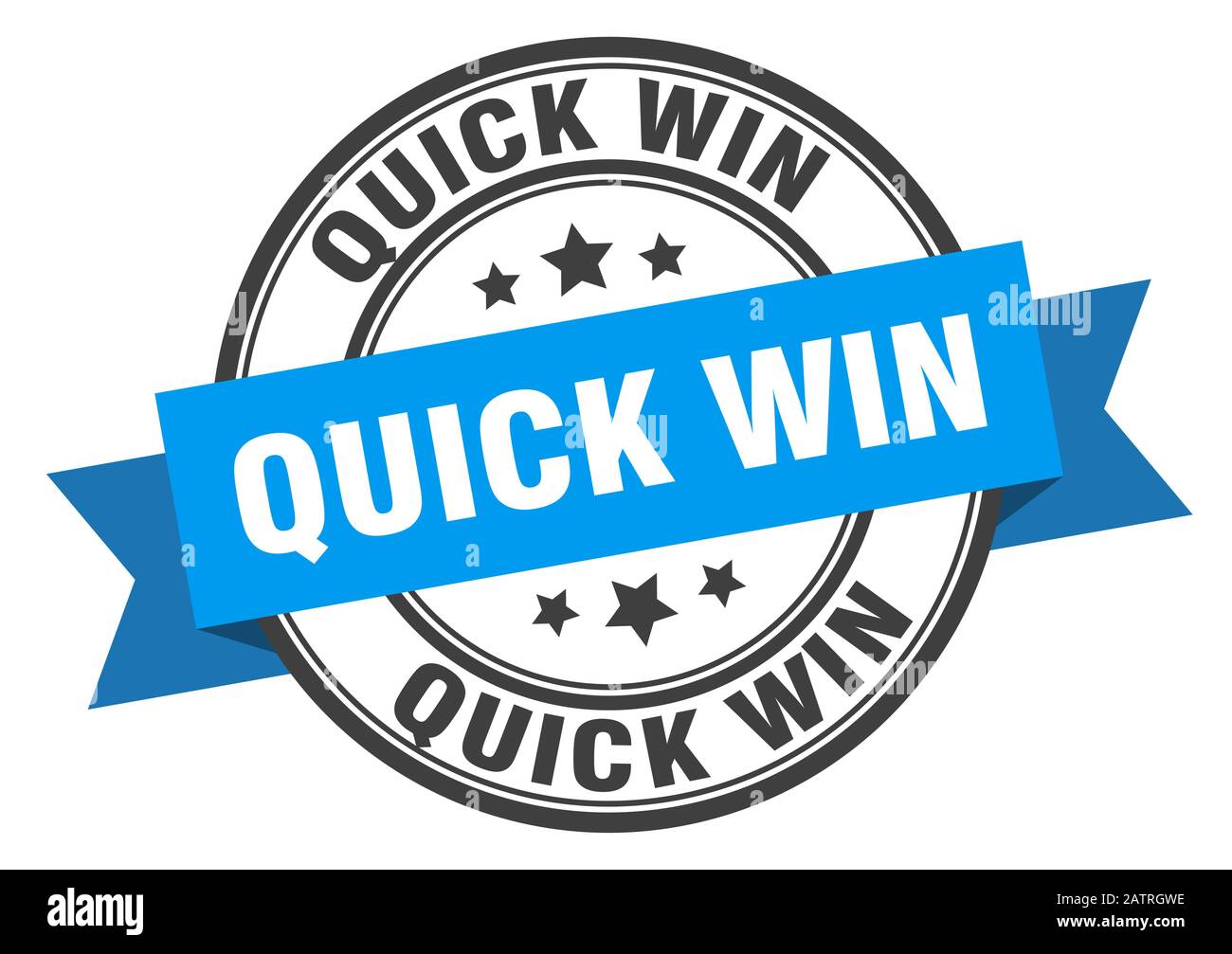 etichetta quick win. rapida banda winround. quick win stamp Illustrazione Vettoriale