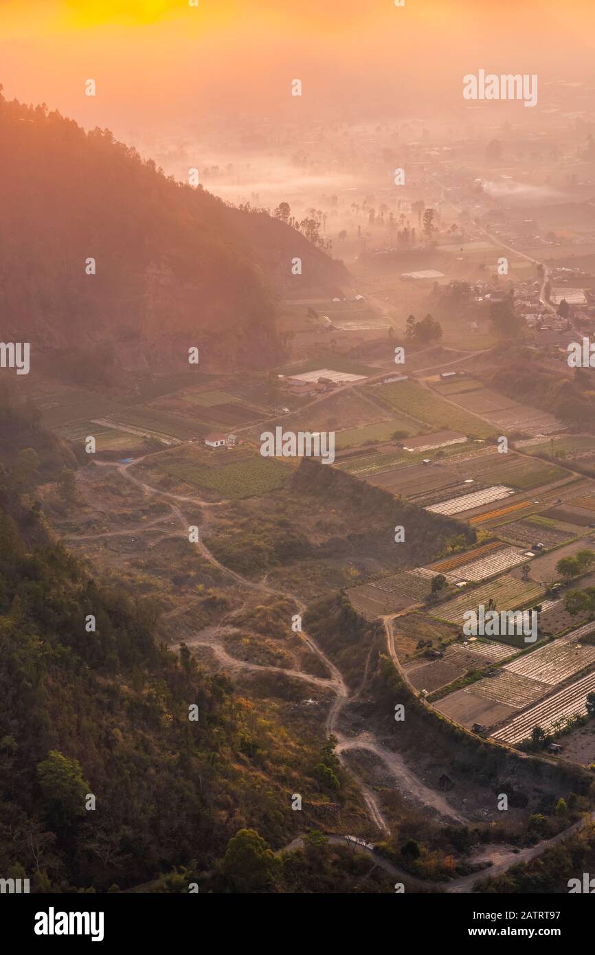 Alba a Monte Batur; Bali, Inadonesia Foto Stock