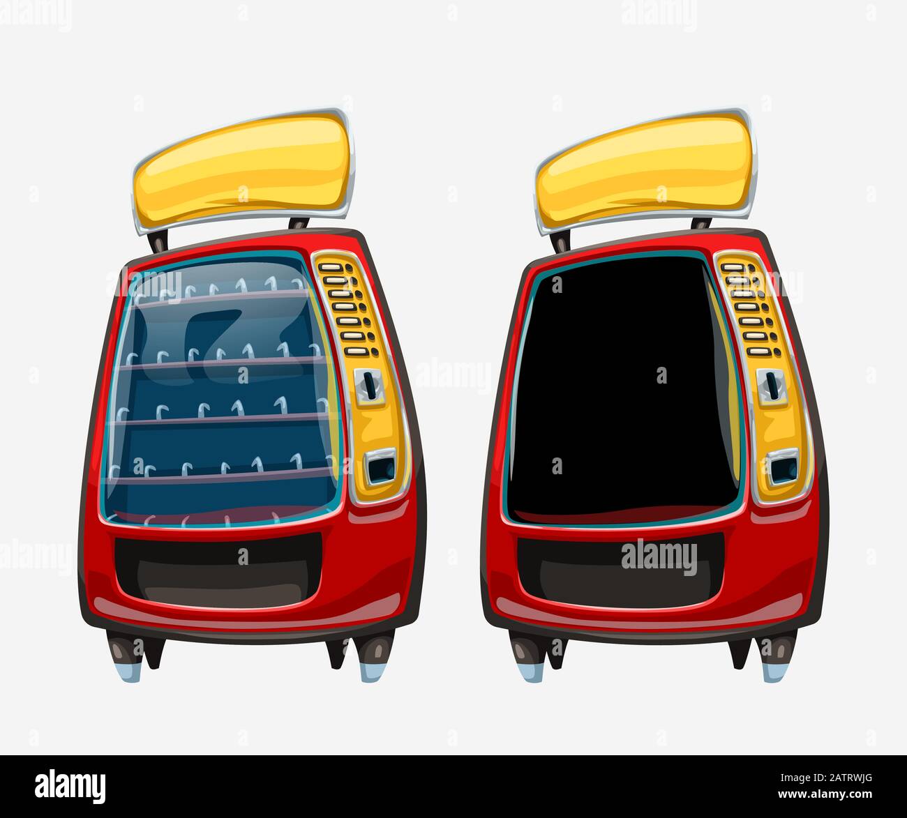distributori automatici retro su bianco Illustrazione Vettoriale