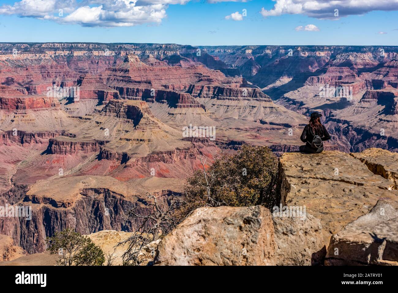 Vista del Grand Canyon da Hopi Point sul South Rim Trail; Arizona, Stati Uniti d'America Foto Stock