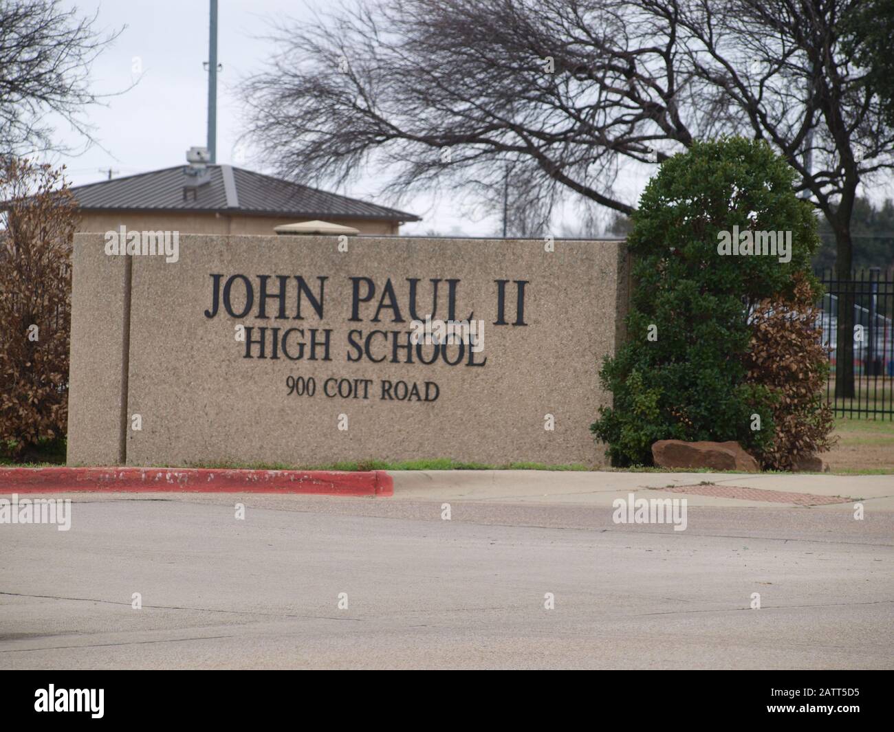 La Catholic High School è una Grande High School sulla Plano Dallas County Lines USA Foto Stock