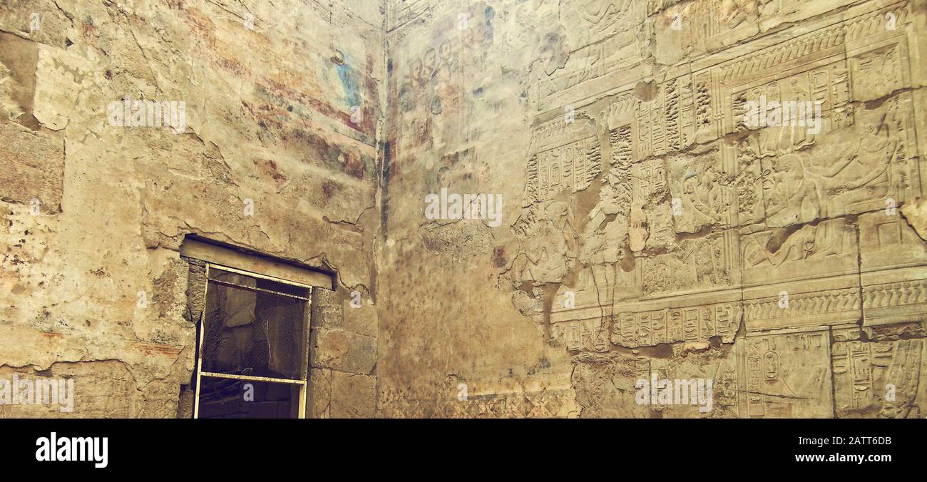 Particolare del Tempio di Luxor, Egitto Foto Stock