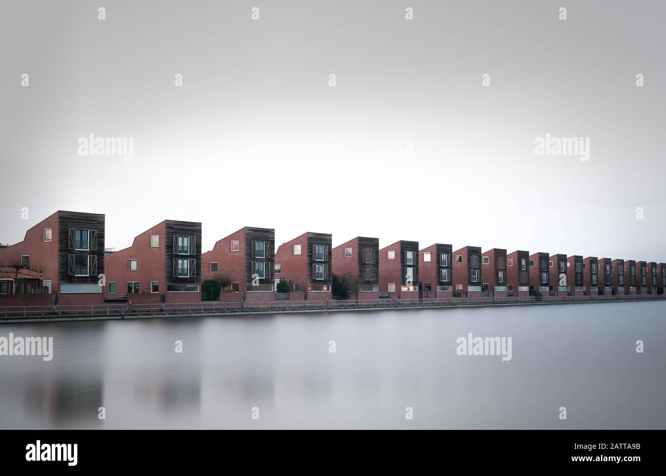 Groningen Water Houses Foto Stock