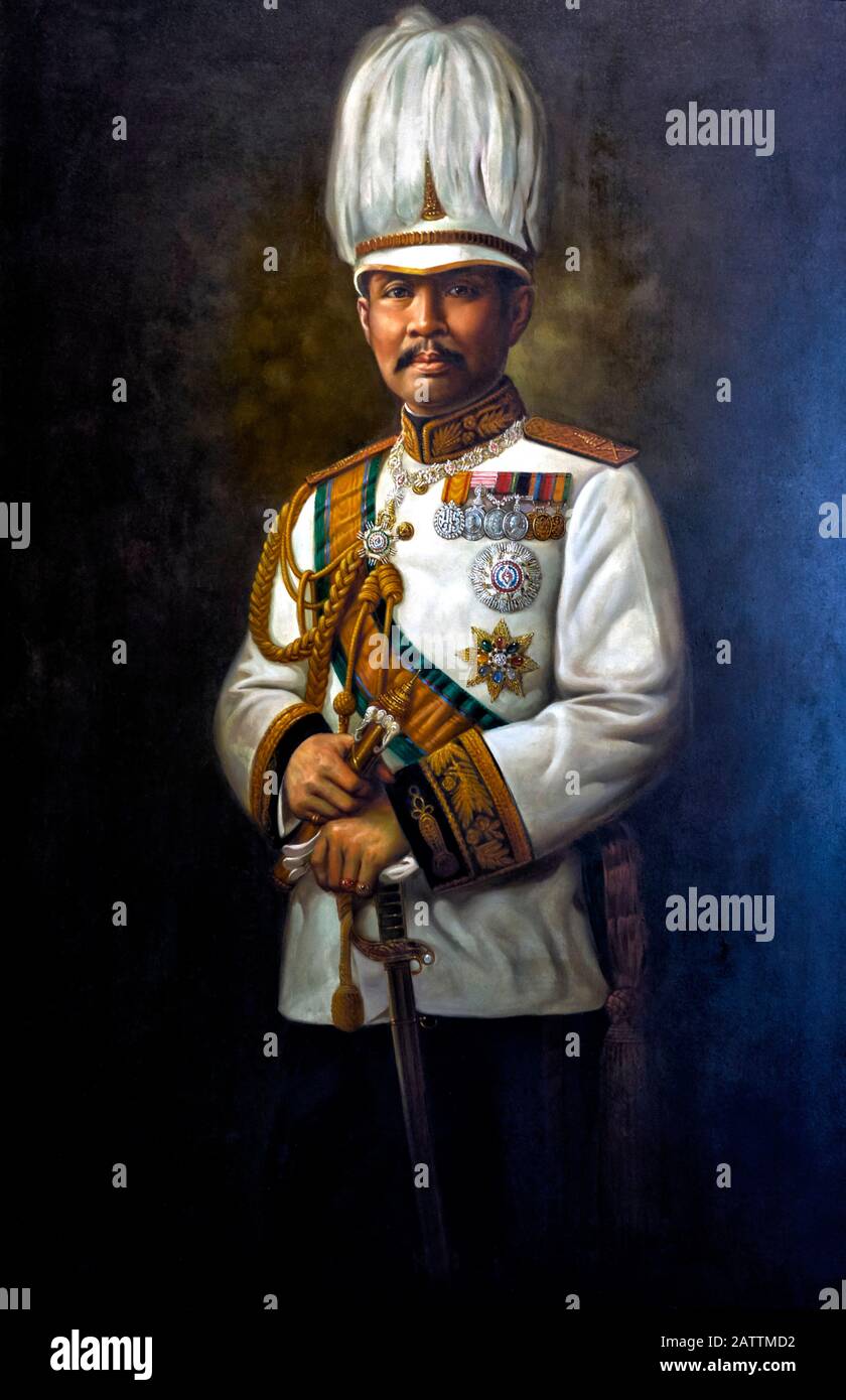 Rama V, ritratto dipinto di Thailandia re Chulalongkorn 1868 - 1910 Foto Stock