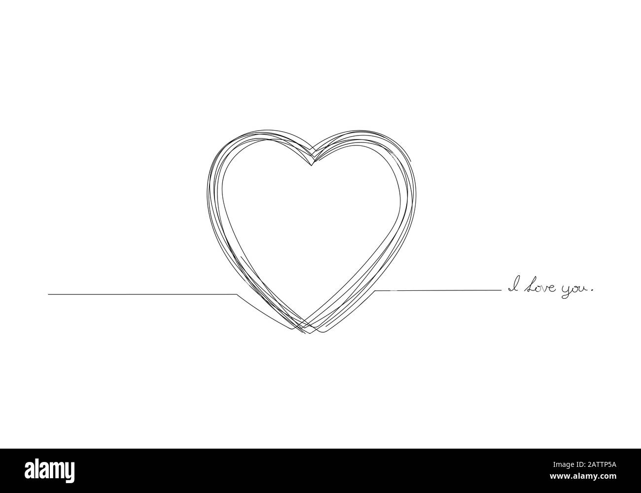 Un disegno a linea continua della mano che tiene la forma del cuore, Foto Stock