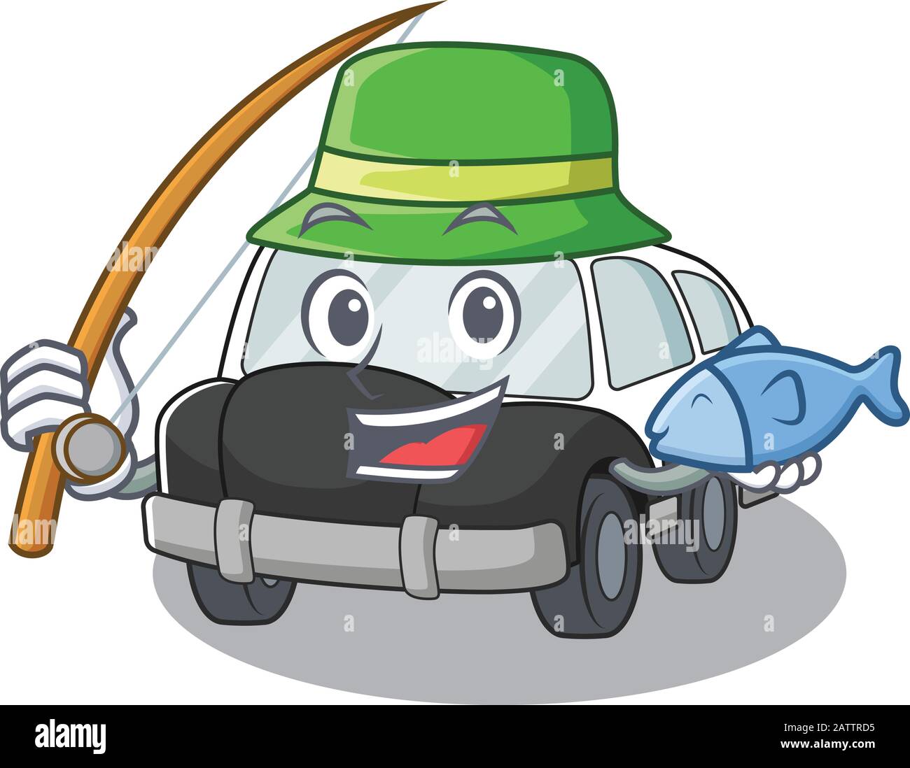 Una foto di felice pesca polizia auto design Illustrazione Vettoriale