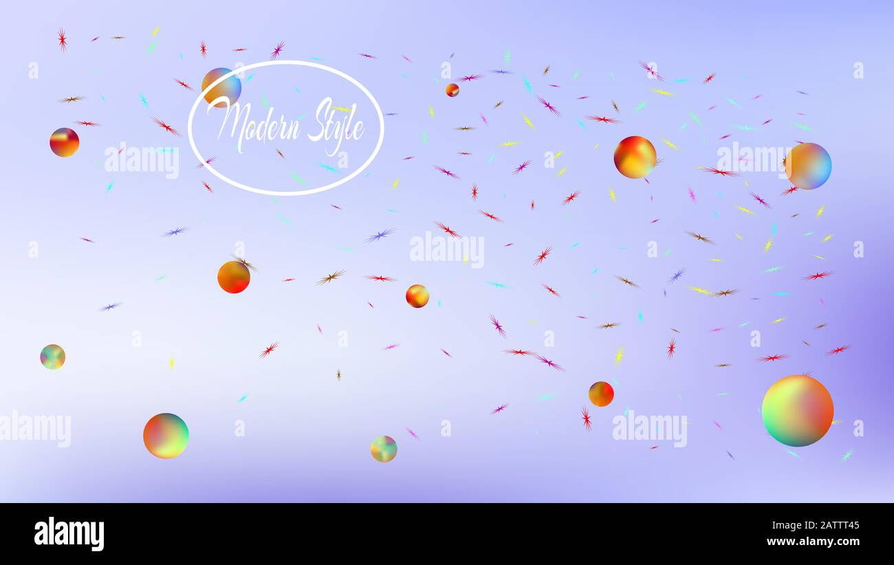 Sfondo a tema Super star. Illustrazione, sfocatura. Minimo hi-res e fresco. Stelle, pianeti, segni. Universo colorato spazio sfondo tema. Illustrazione Vettoriale