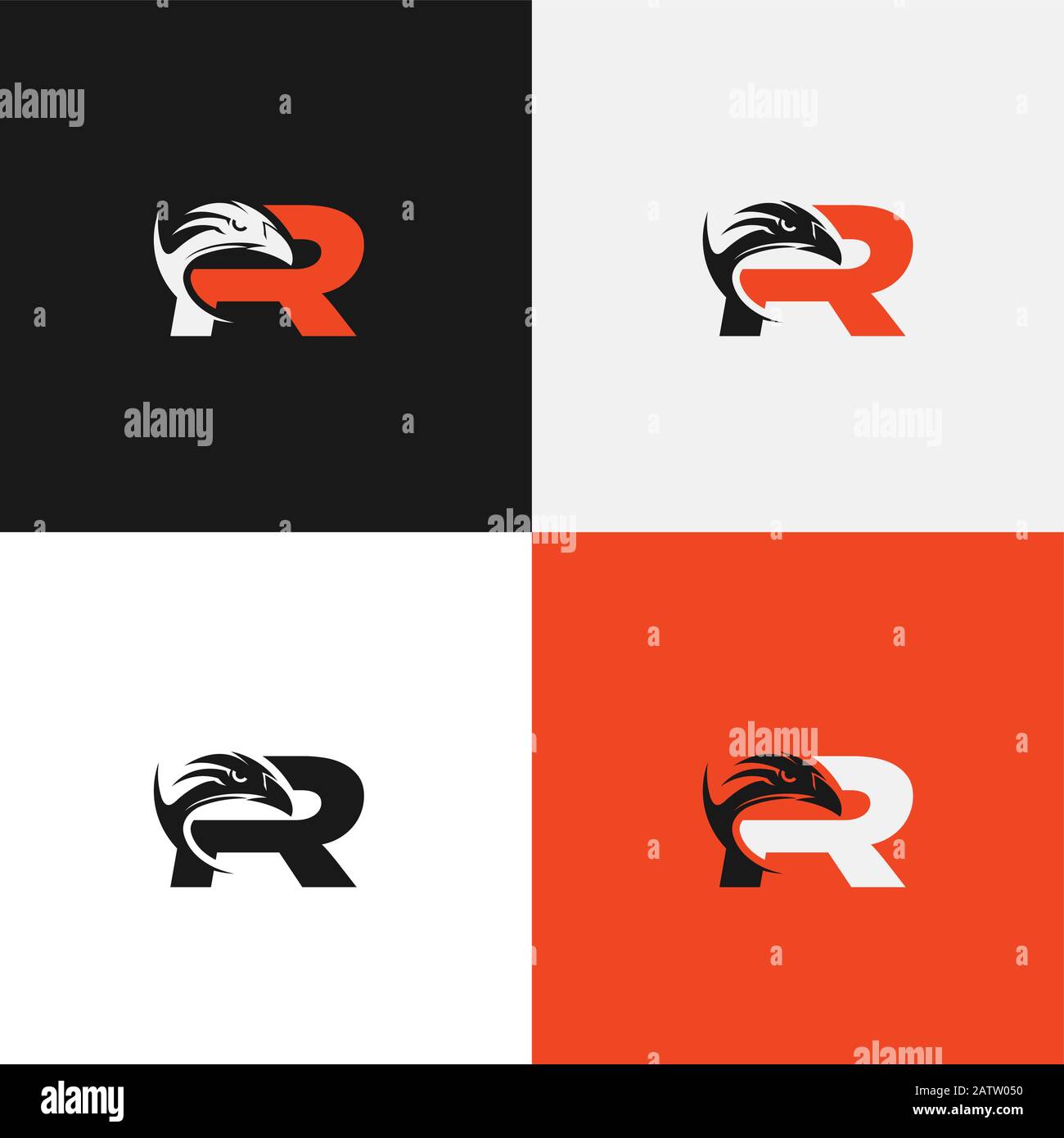 Monogramma lettera R logotype.abstract lettera R logo design elementi modello. Lettera astratta R.Business lettera aziendale R logo vettore disegno. Illustrazione Vettoriale