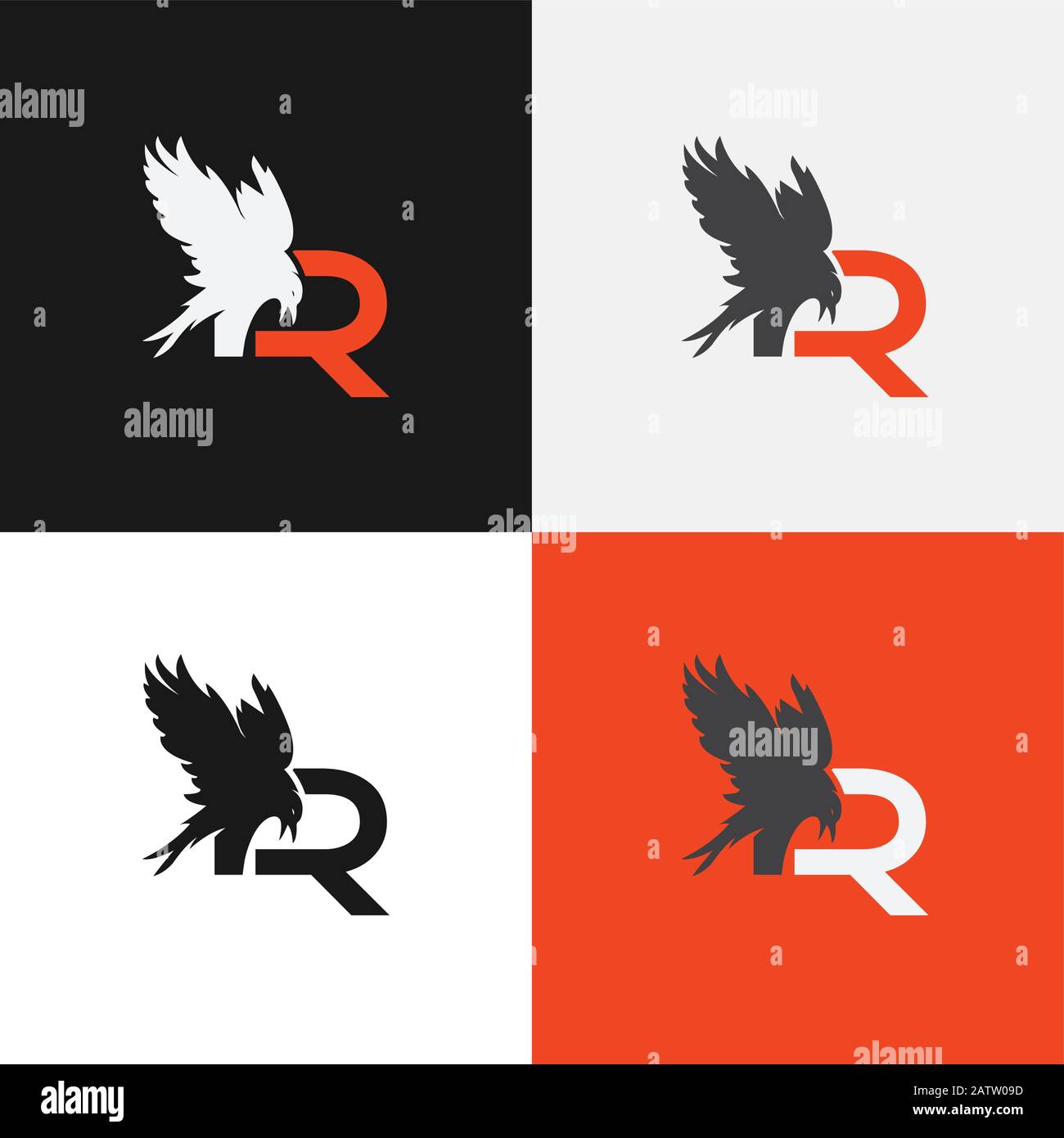 Monogramma lettera R logotype.abstract lettera R logo design elementi modello. Lettera astratta R.Business lettera aziendale R logo vettore disegno. Illustrazione Vettoriale