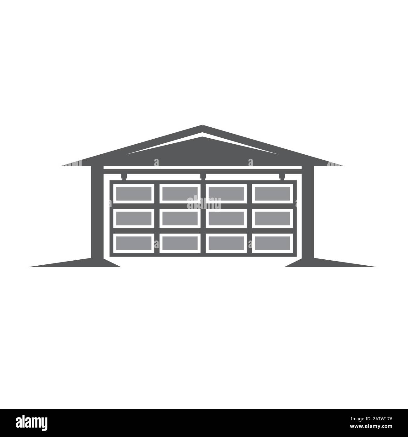 Icona del garage simbolo moderno e alla moda per il design grafico e web. Icona del garage immagine vettoriale piatta per il logo Illustrazione Vettoriale