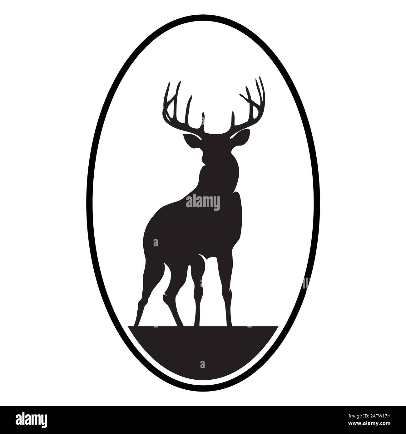 Icona Deer. Icona Deer Art icona eps. Immagine icona cervo. Logo icona Deer. Segno icona di cervo. Icona Deer piatto. Disegno icona di cervo. Icona Deer Vector.Eps 10 Illustrazione Vettoriale