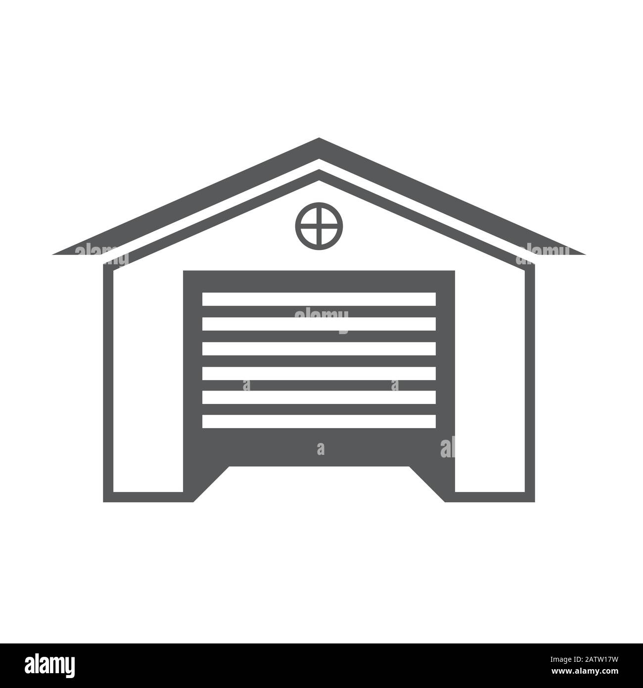 Icona del garage simbolo moderno e alla moda per il design grafico e web. Icona del garage immagine vettoriale piatta per il logo Illustrazione Vettoriale