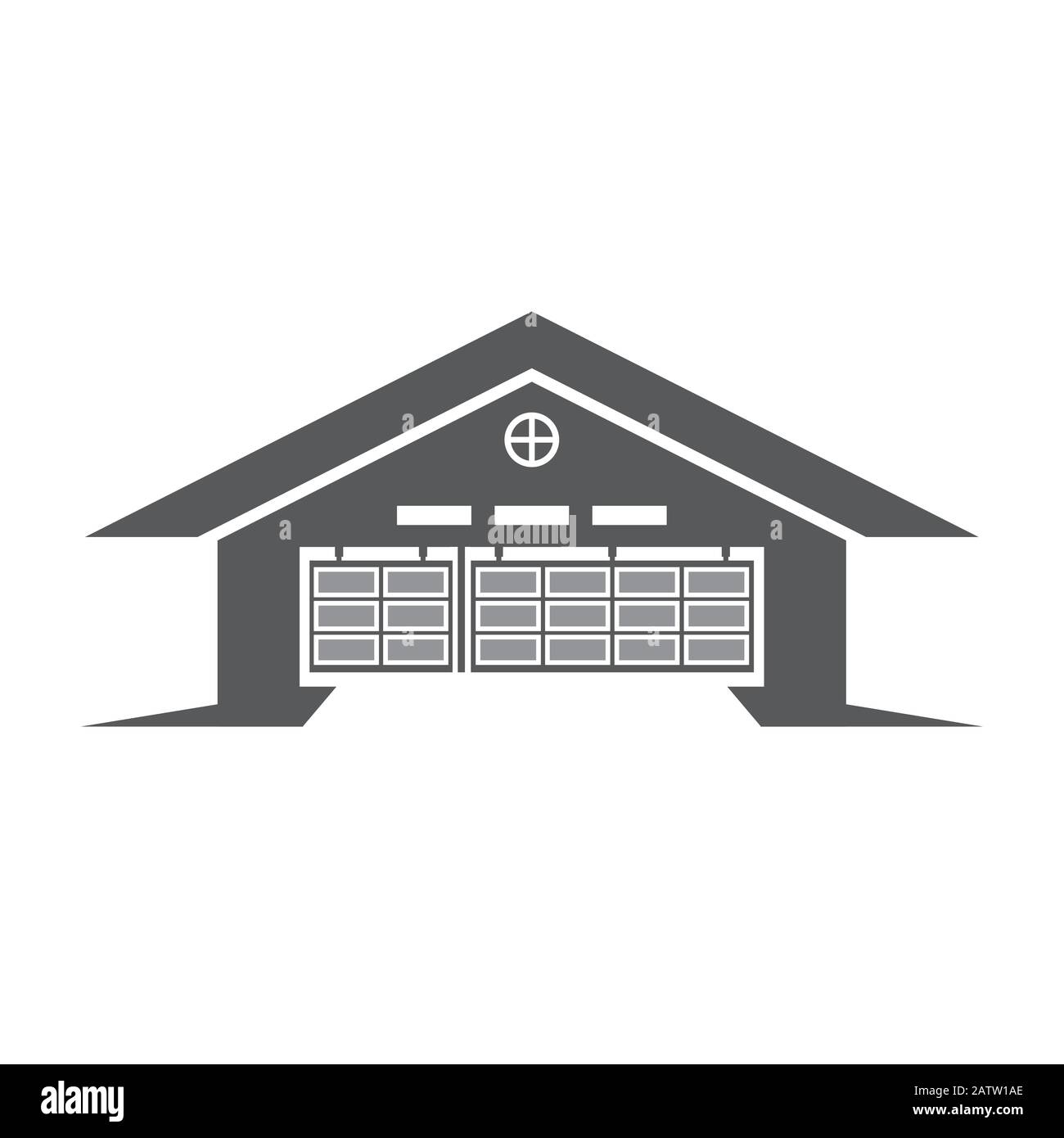 Icona del garage simbolo moderno e alla moda per il design grafico e web. Icona del garage immagine vettoriale piatta per il logo Illustrazione Vettoriale