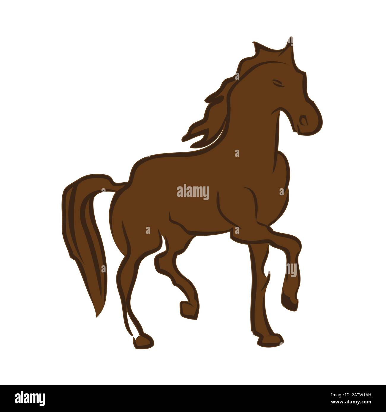 Cavallo in piedi su tre zampe Icona vettore, cavallo in piedi su tre zampe Icona Eps, cavallo in piedi su tre zampe Icona Illustrazione Vettoriale