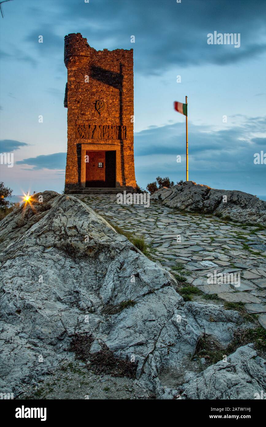 Italia Liguria Finale Ligure Torre Saracena Foto Stock