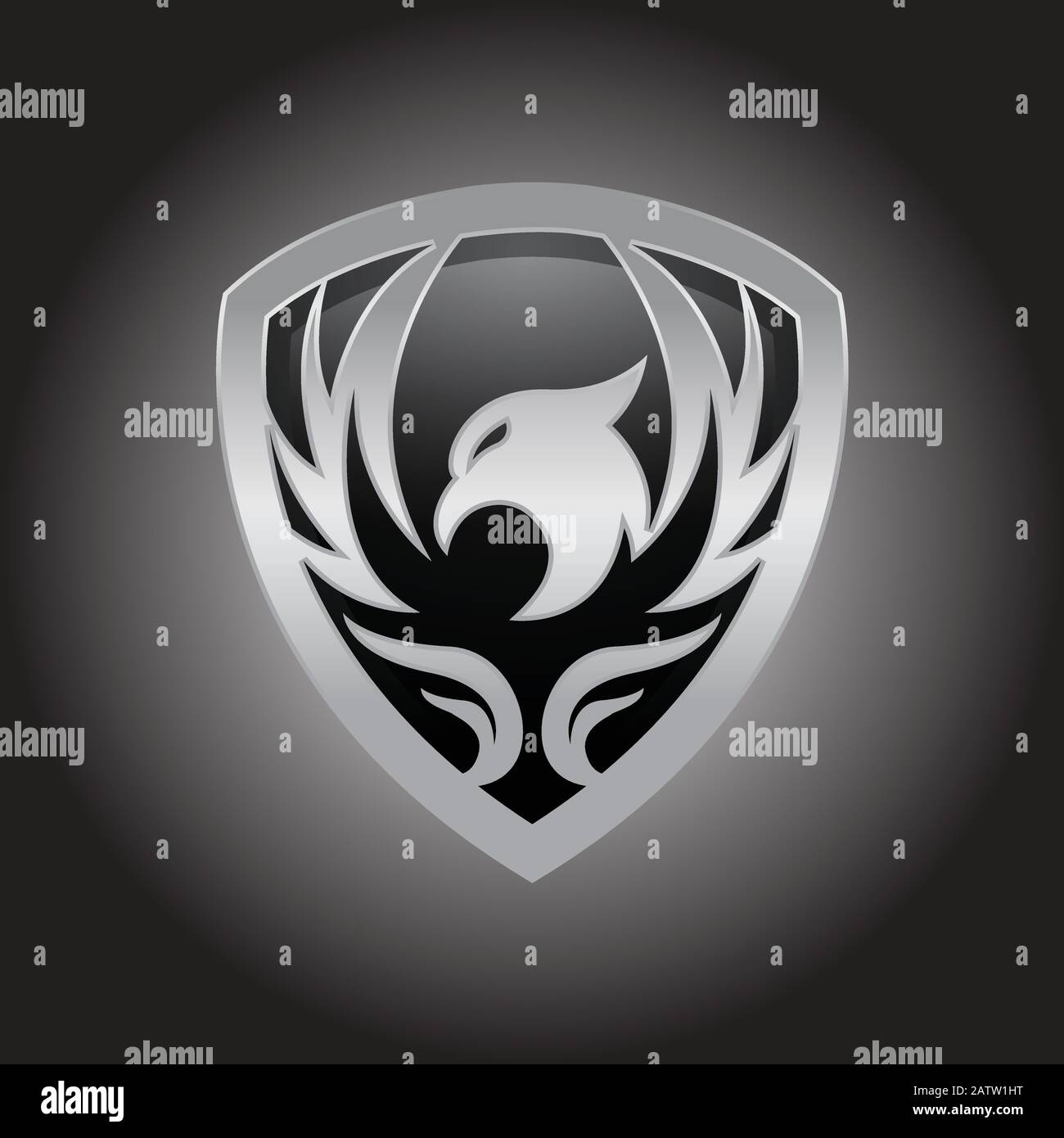 logo phoenix vector, logo creativo di uccello mitologico Illustrazione Vettoriale