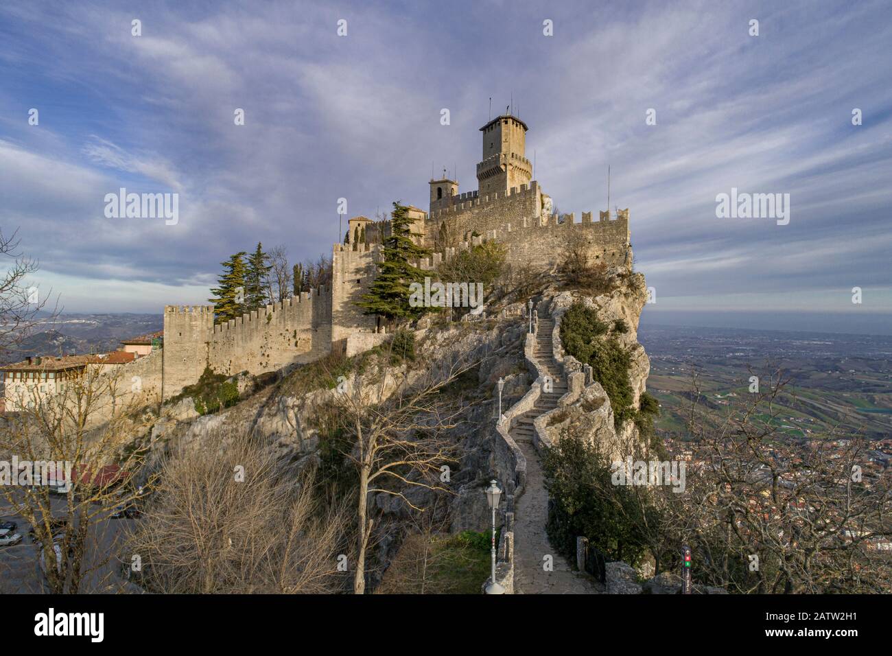 vista di san marino la più piccola repubblica del mondo Foto Stock