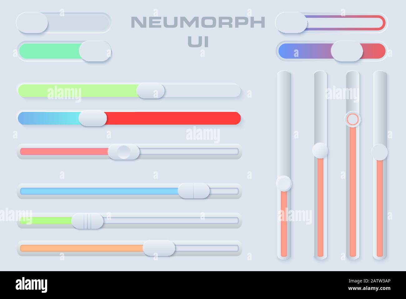 Set di cerchi per interfaccia utente pneumatica Illustrazione Vettoriale