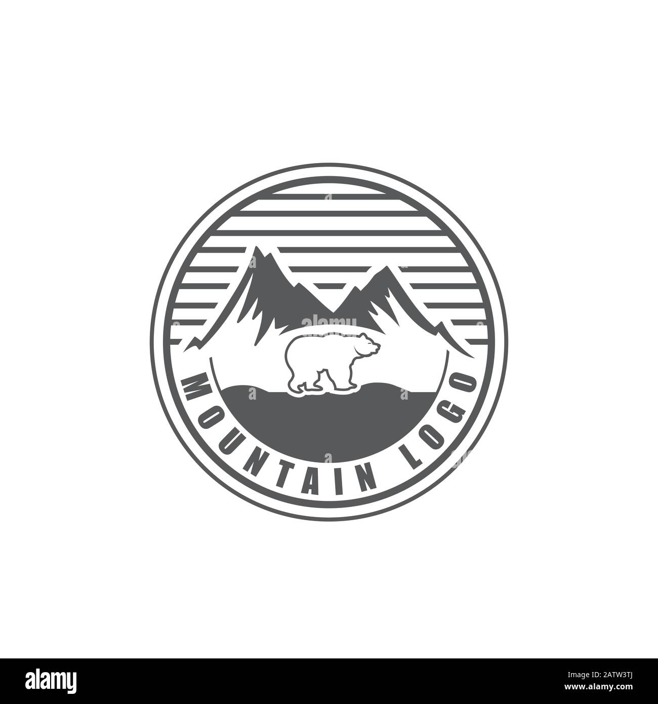 disegno con logo mountain hill, illustrazione vettoriale. stile moderno. Illustrazione Vettoriale