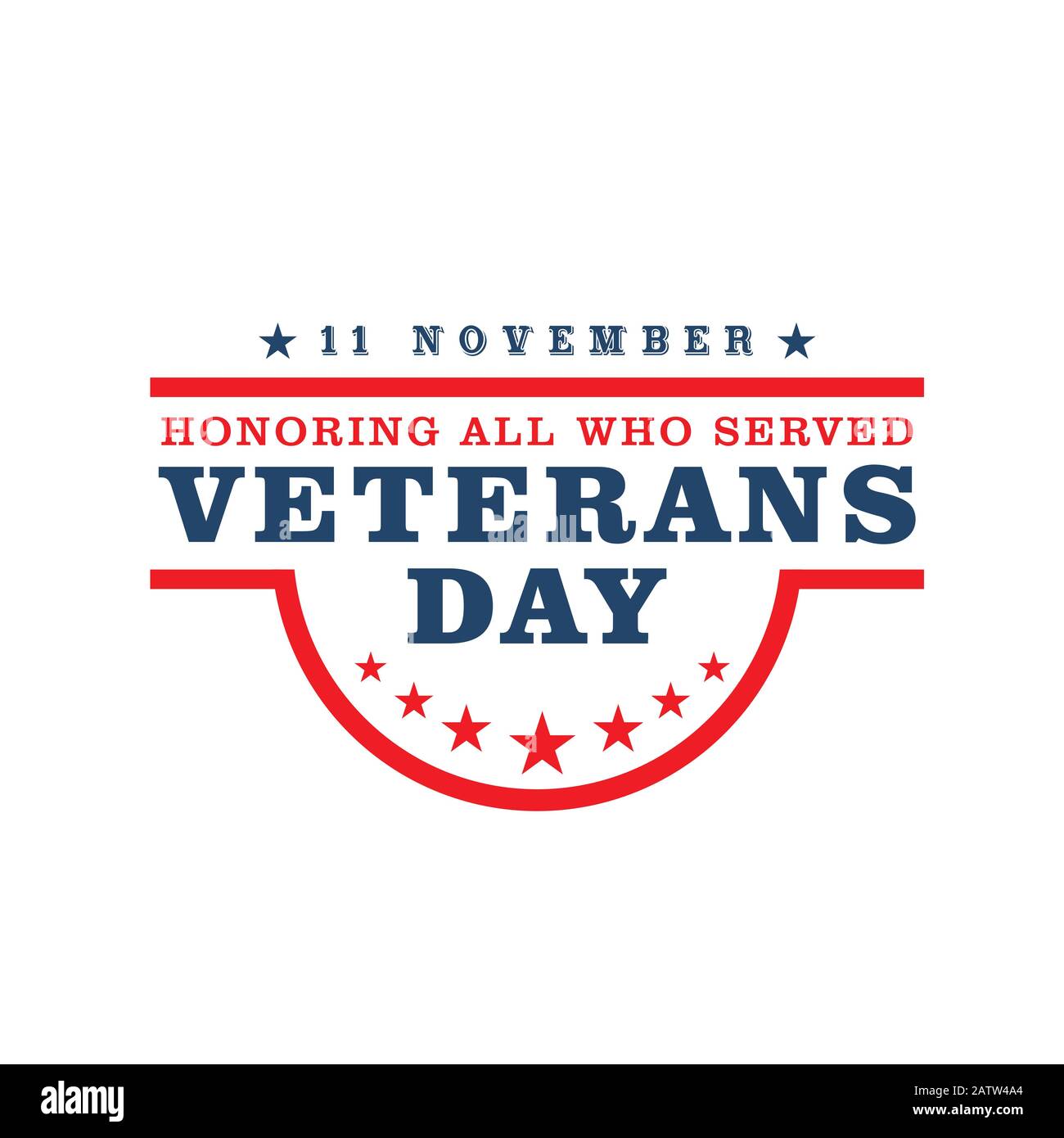 Vector banner design template per Veterans Day con realistico american flag e testo: Grazie Veterans. Illustrazione Vettoriale