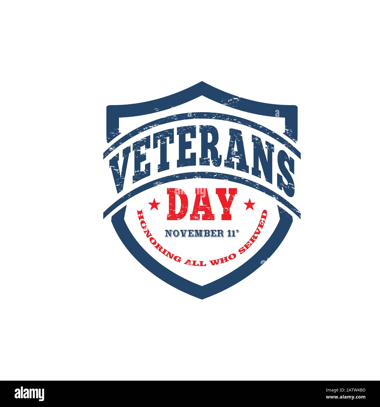 Vector banner design template per Veterans Day con realistico american flag e testo: Grazie Veterans. Illustrazione Vettoriale