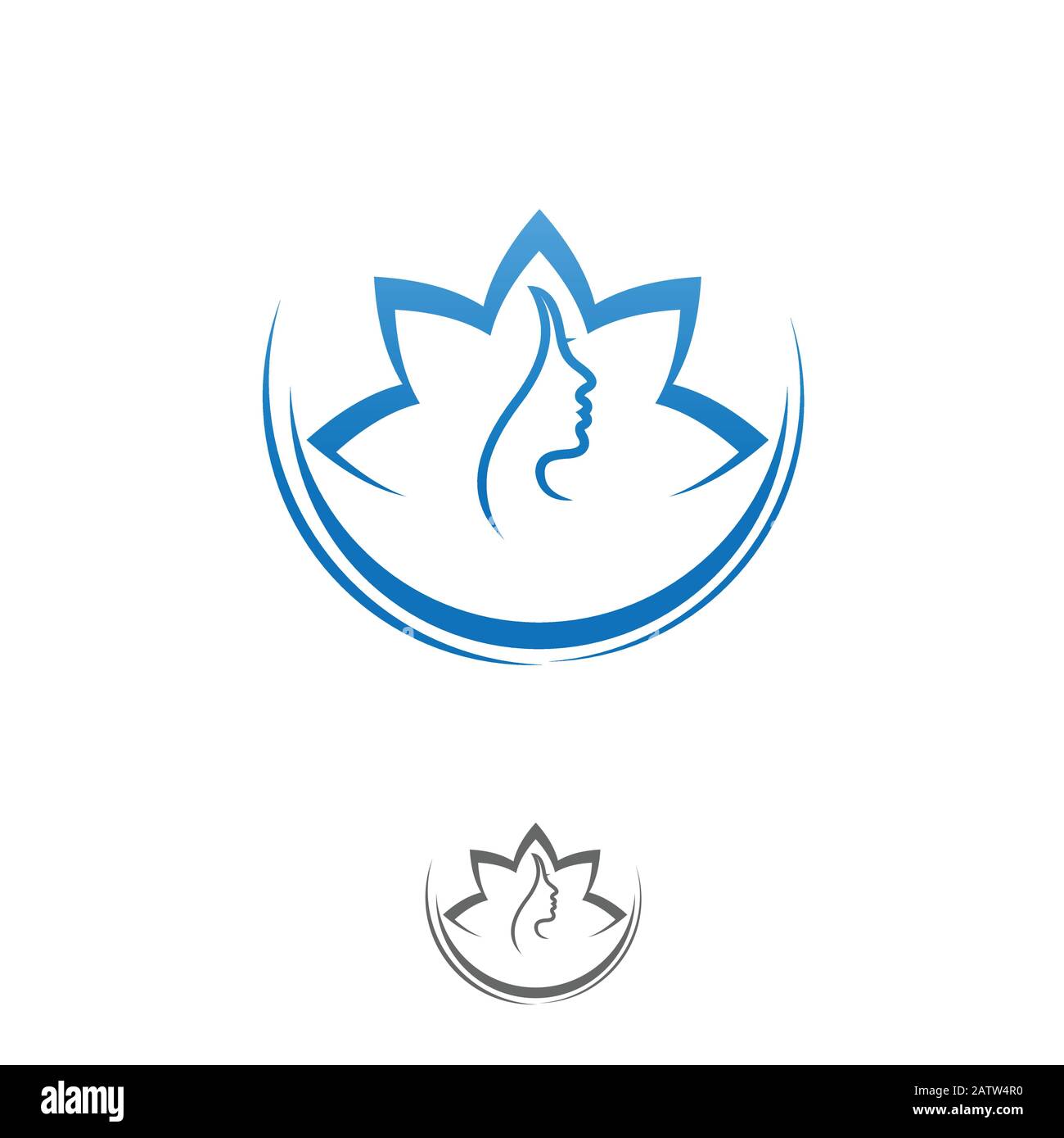 Logo Yoga. Logo di alimenti naturali e biologici. Icona eco-compatibile. Icona ecologia. Icona foglia. Icona energia verde. Logo cosmetico. Illustrazione Vettoriale