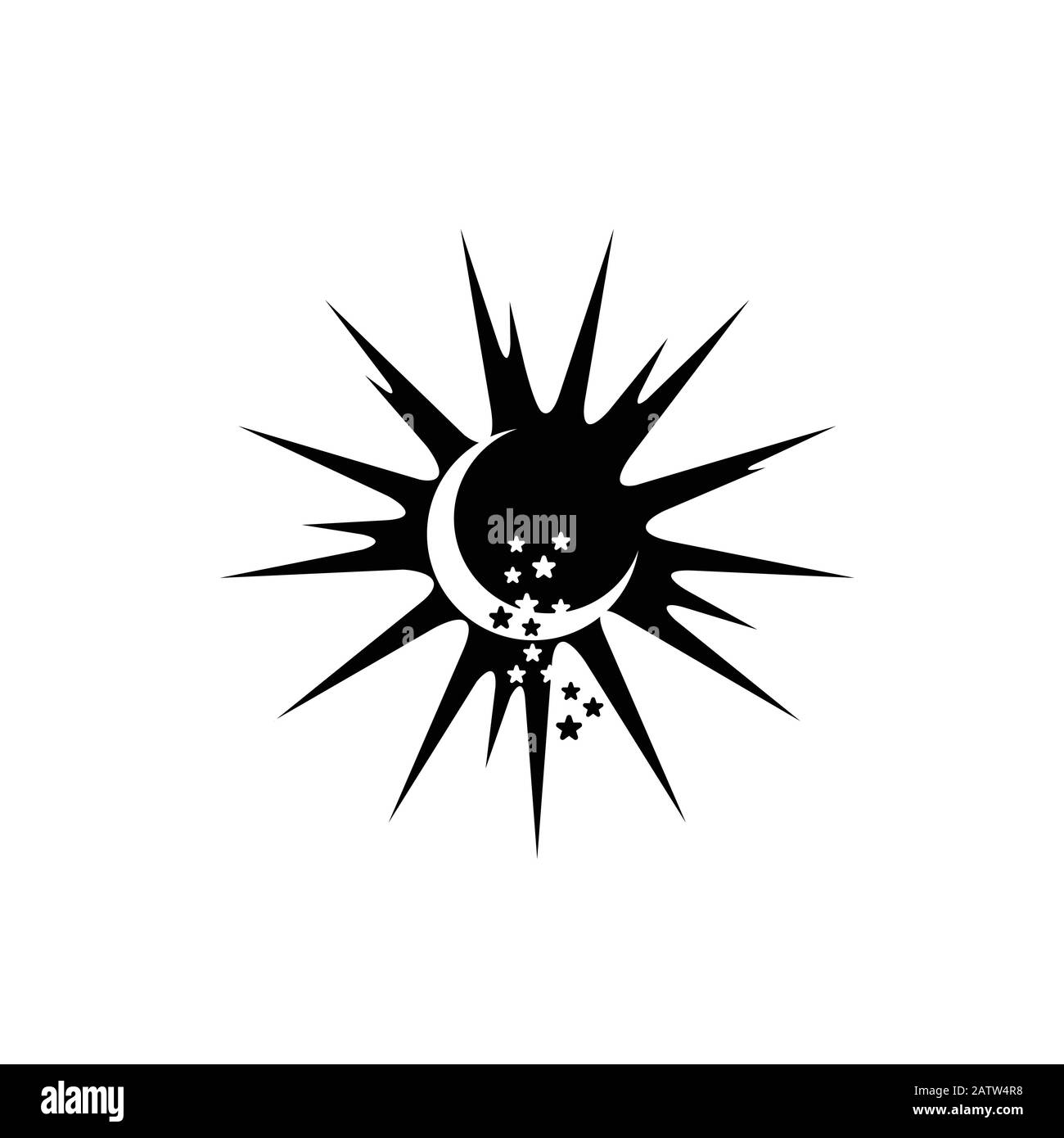 Icona Sole. Logo Sun. Logo dell'icona a forma di stella vettoriale. Progettazione Di Vettori Sun. Logo vettoriale isolato Sun, immagine del logo Sun, collezione Sun Eps10, Illustrazione Vettoriale