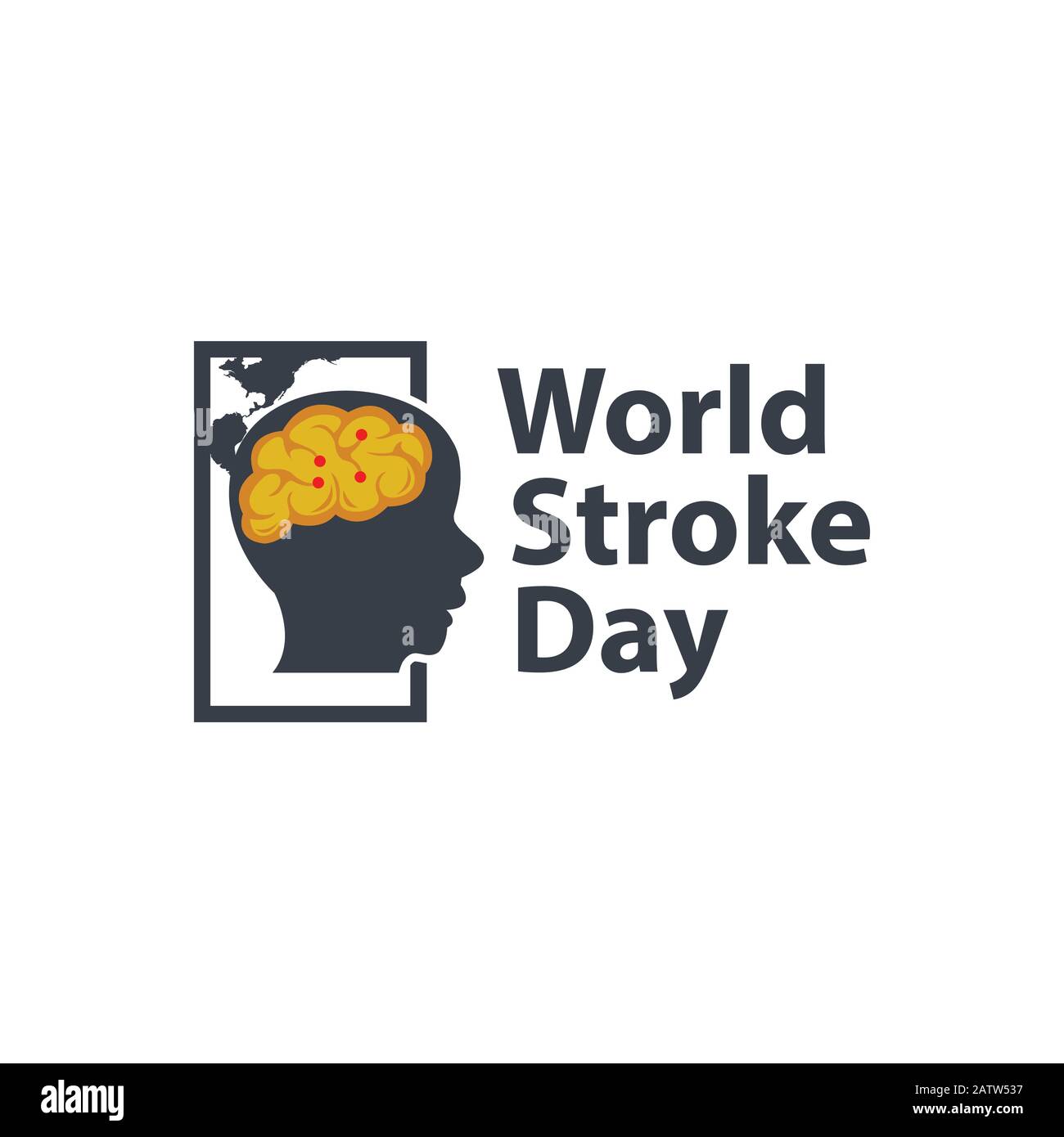 Concetto vettoriale per banner o poster in stile piatto. Cervello umano e modello di testo. Illustrazione Vettoriale