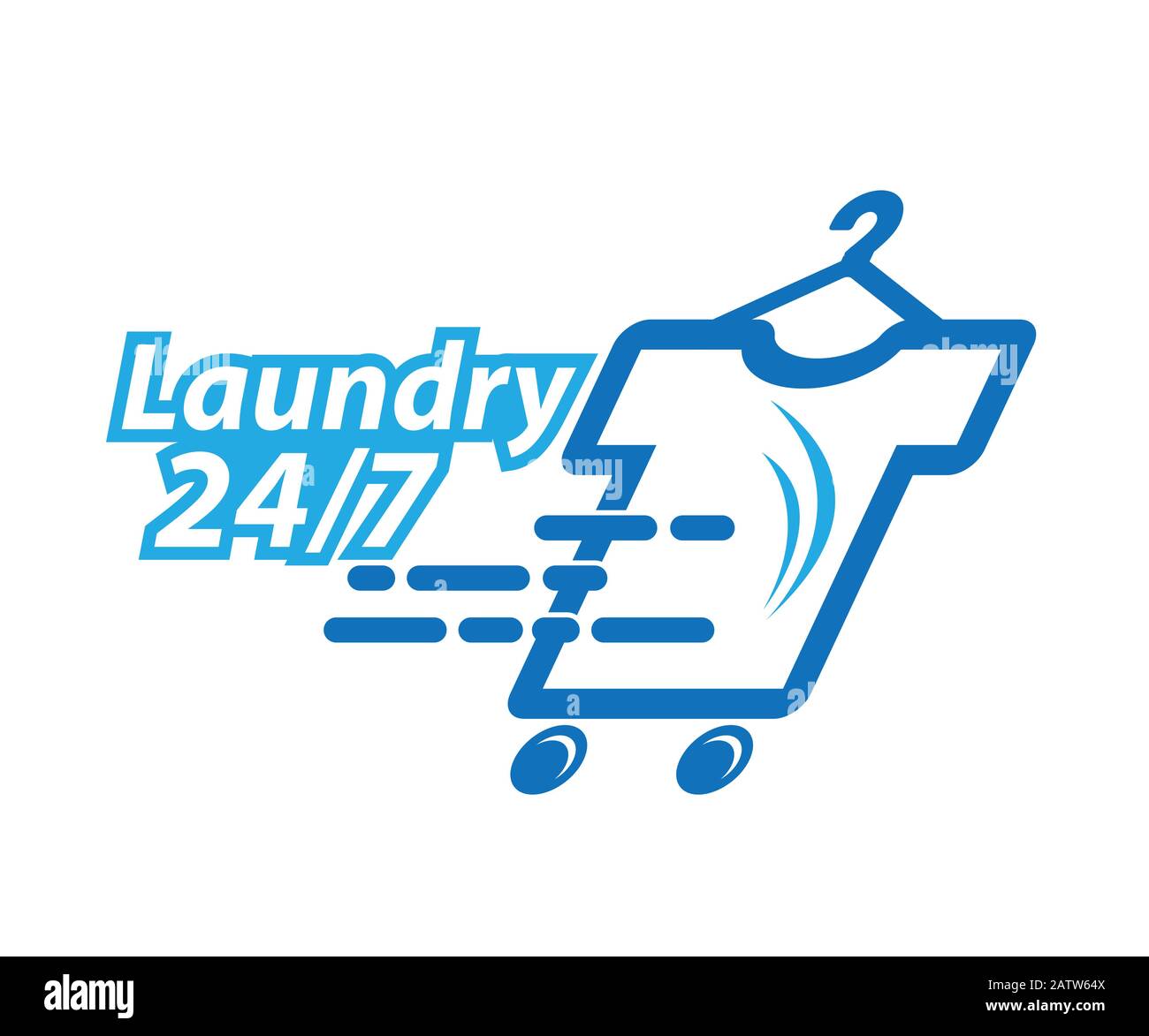 Semplice illustrazione della lavatrice lavanderia locale logo vettore per web design isolato su sfondo bianco Illustrazione Vettoriale