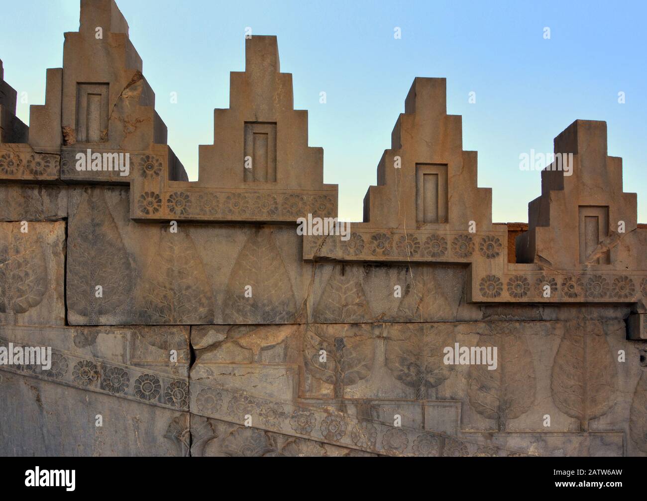 Crenellations Al Palazzo Di Apadana, Persepolis Foto Stock