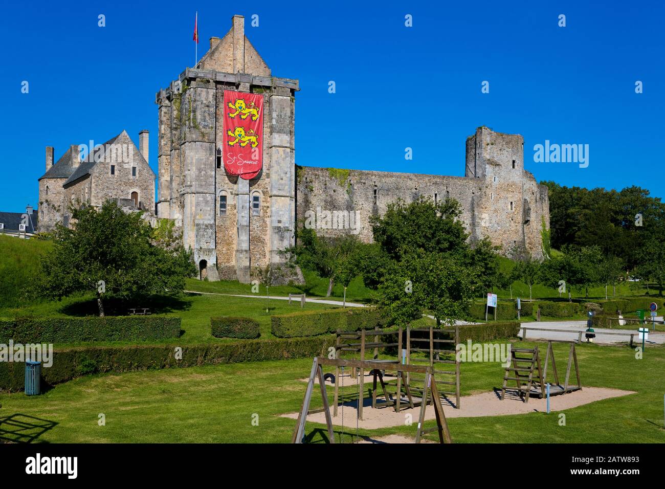 Château De Saint-Sauveur-Le-Vicomte, Normandia, Francia Foto Stock