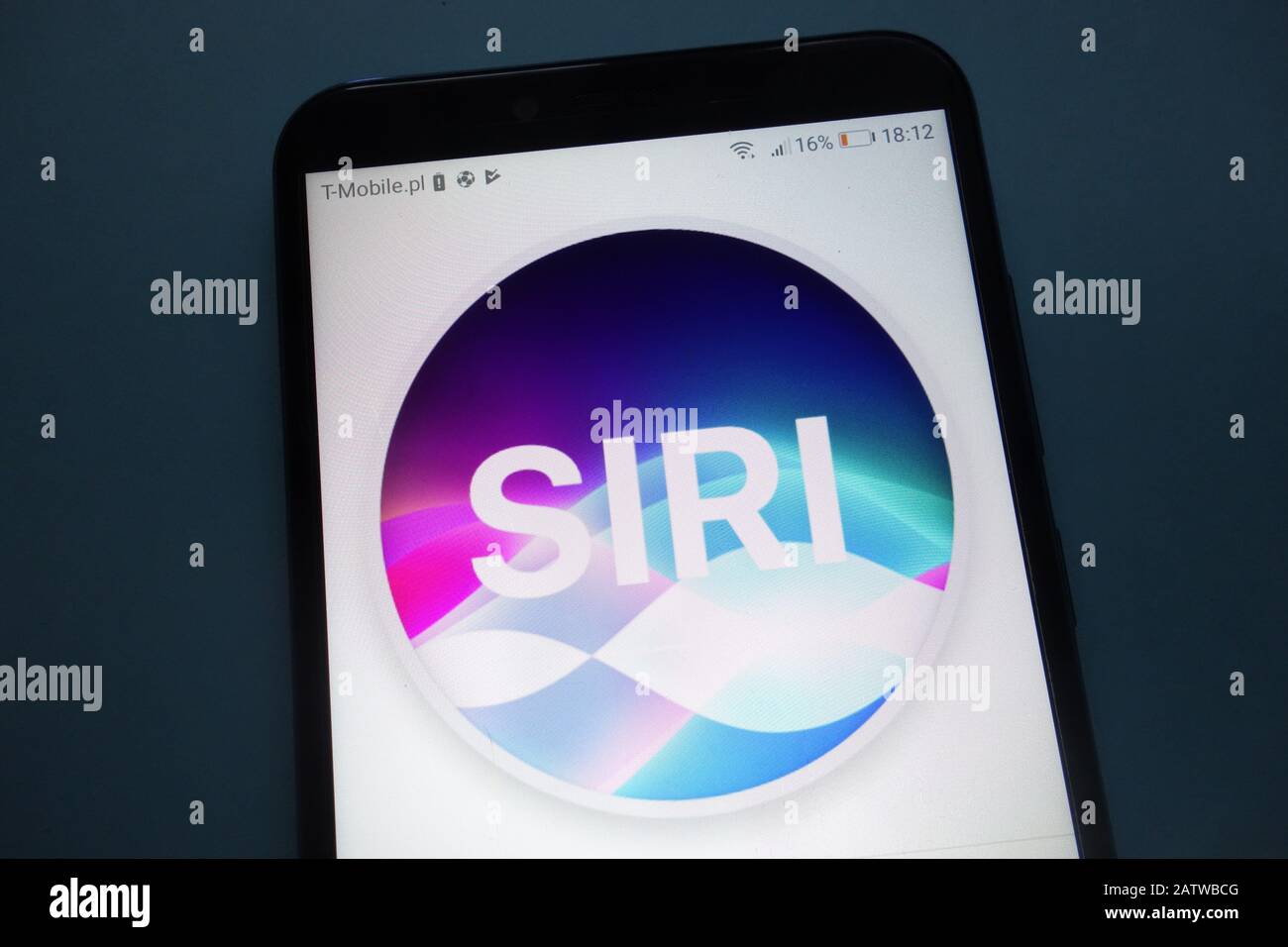 Logo Siri sullo smartphone Foto Stock