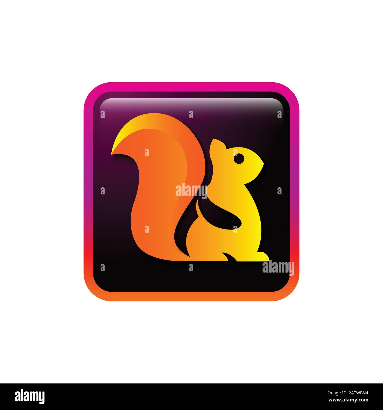 Squirrel Icona applicazione Illustrazione modello vettore, animale domestico amante logotipo comunità, Adatto per l'industria creativa Illustrazione Vettoriale