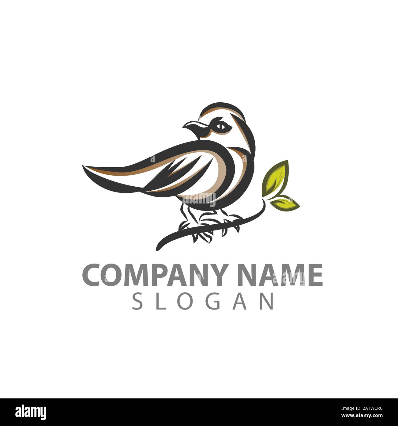 design del logo bird line art pronto per l'uso Illustrazione Vettoriale