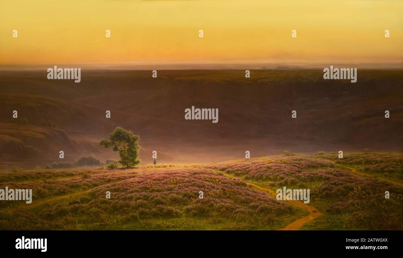 Heather In Bloom, Mattina, Correze Francia, William Didier-Pouget, 1911, Foto Stock