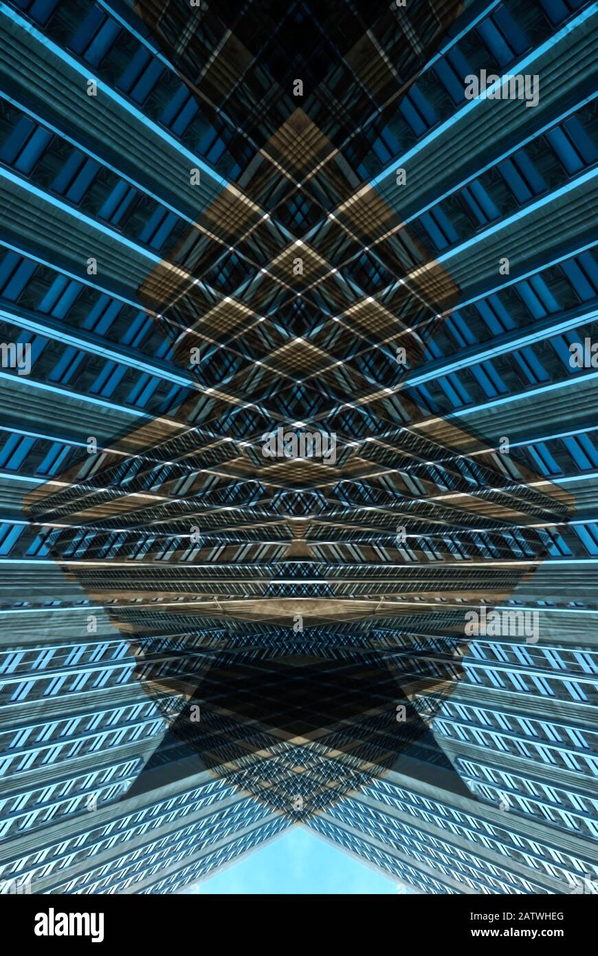 Astratto Geometrico digitale composito Della Facciata dell'Empire state Building a New York City, Stati Uniti d'America. Foto Stock