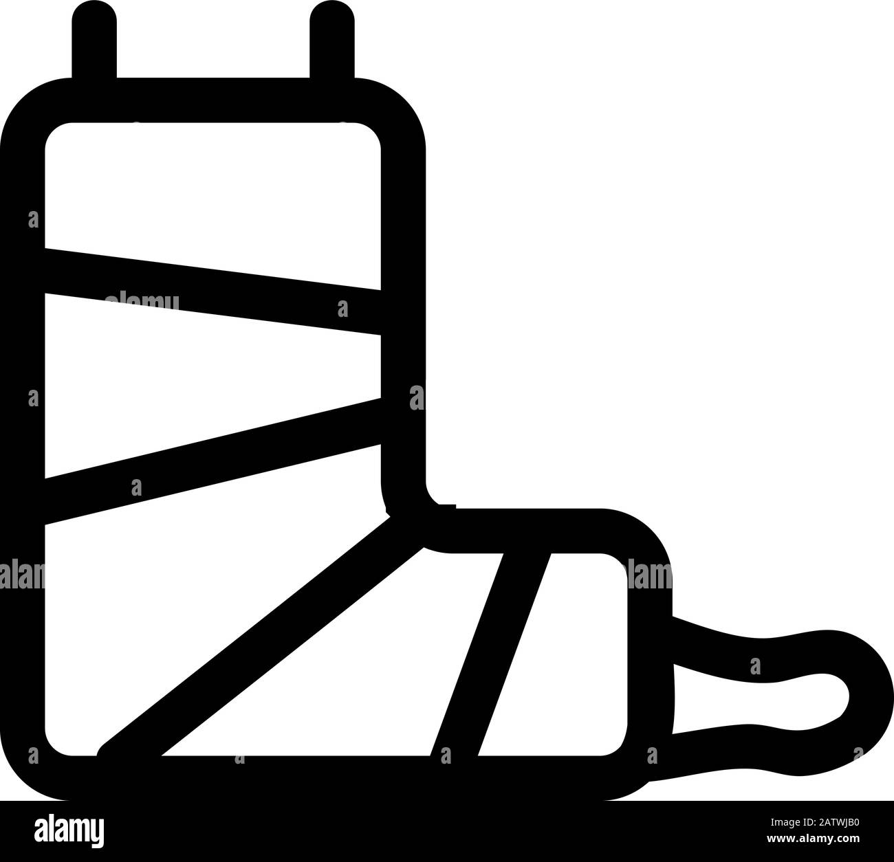 icona del piede di gesso vettore. Illustrazione del simbolo del contorno isolato Illustrazione Vettoriale