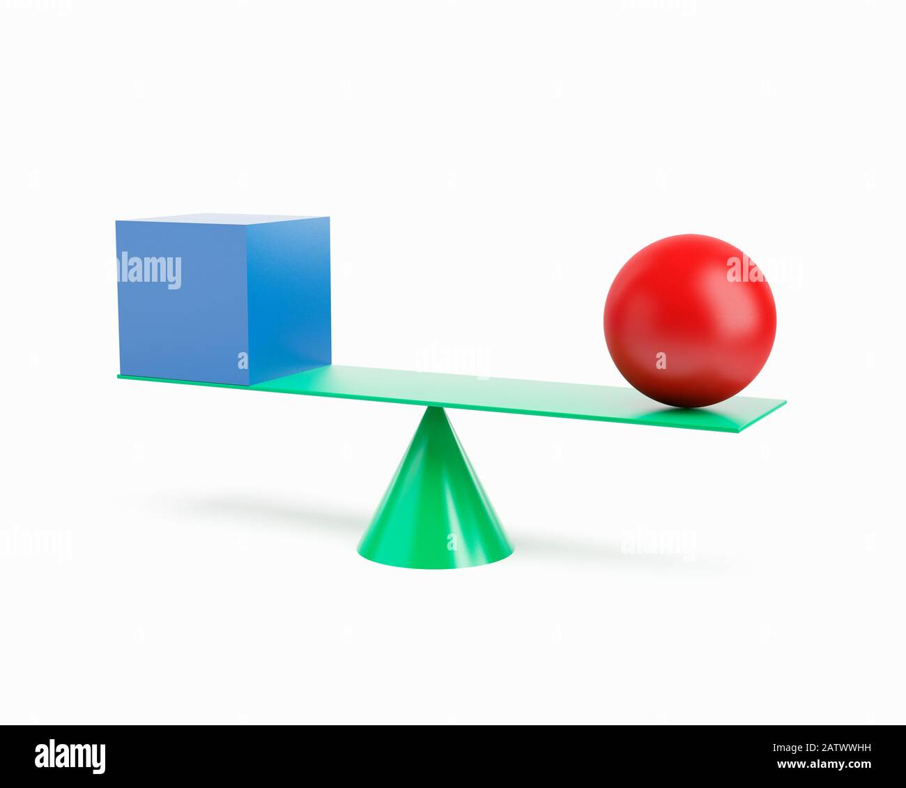 Concetto di equilibrio o uguaglianza tra due elementi diversi Foto Stock