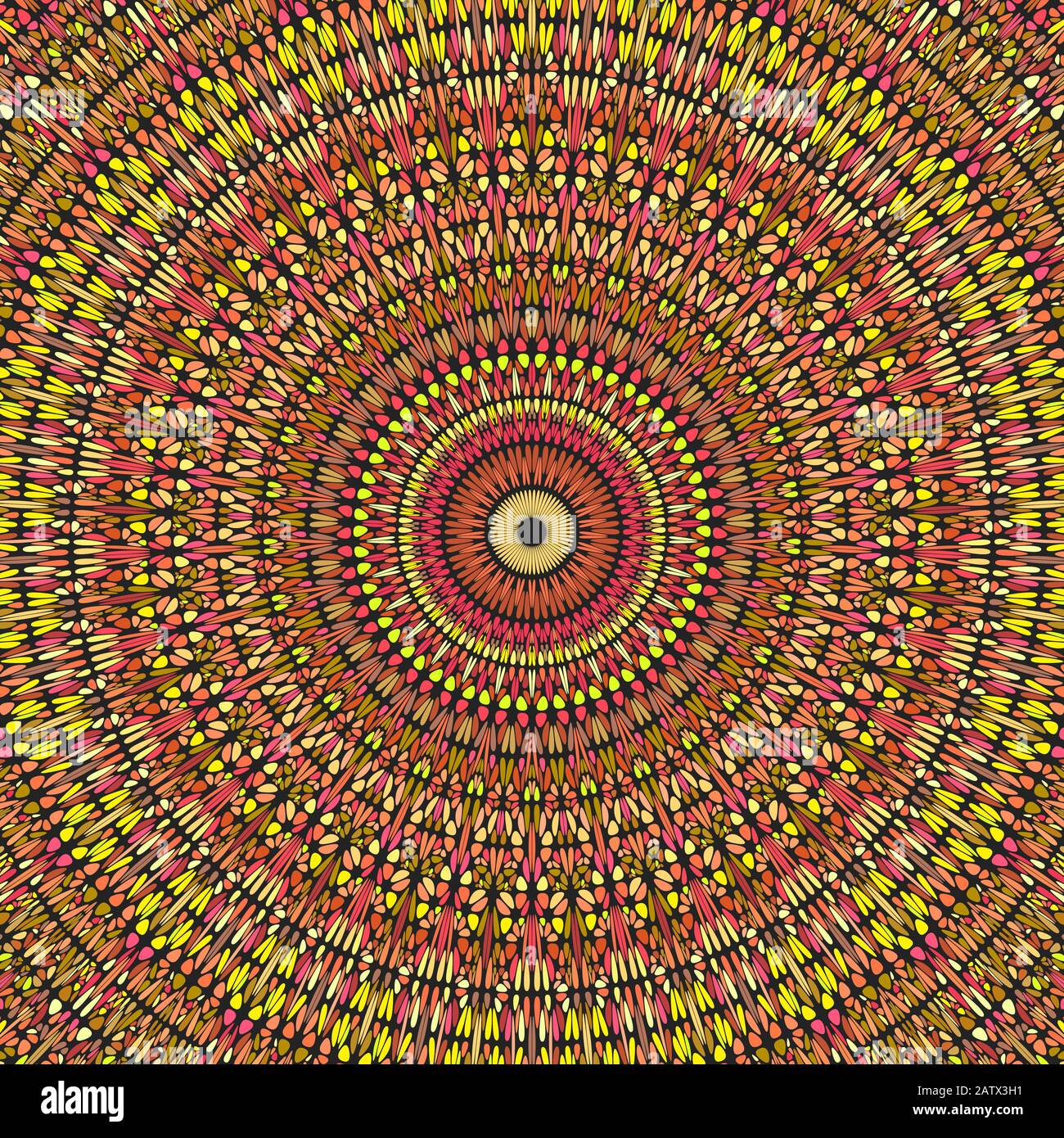 Oriental Dynamic pietra ornamento sfondo - astratto psichedelico colorato vettore arte floreale dai petali Illustrazione Vettoriale