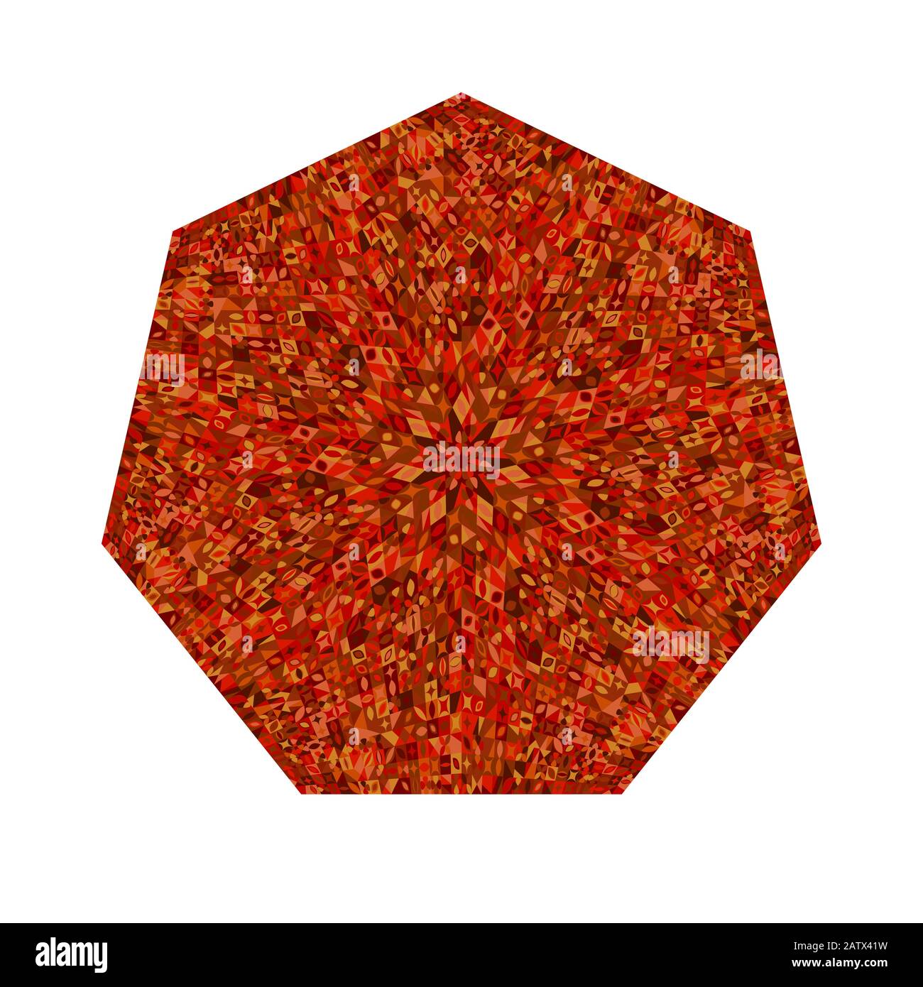 Astratto colorato mosaico isolato eptagono poligono - elemento geometrico vettore ornamentale da forme geometriche Illustrazione Vettoriale