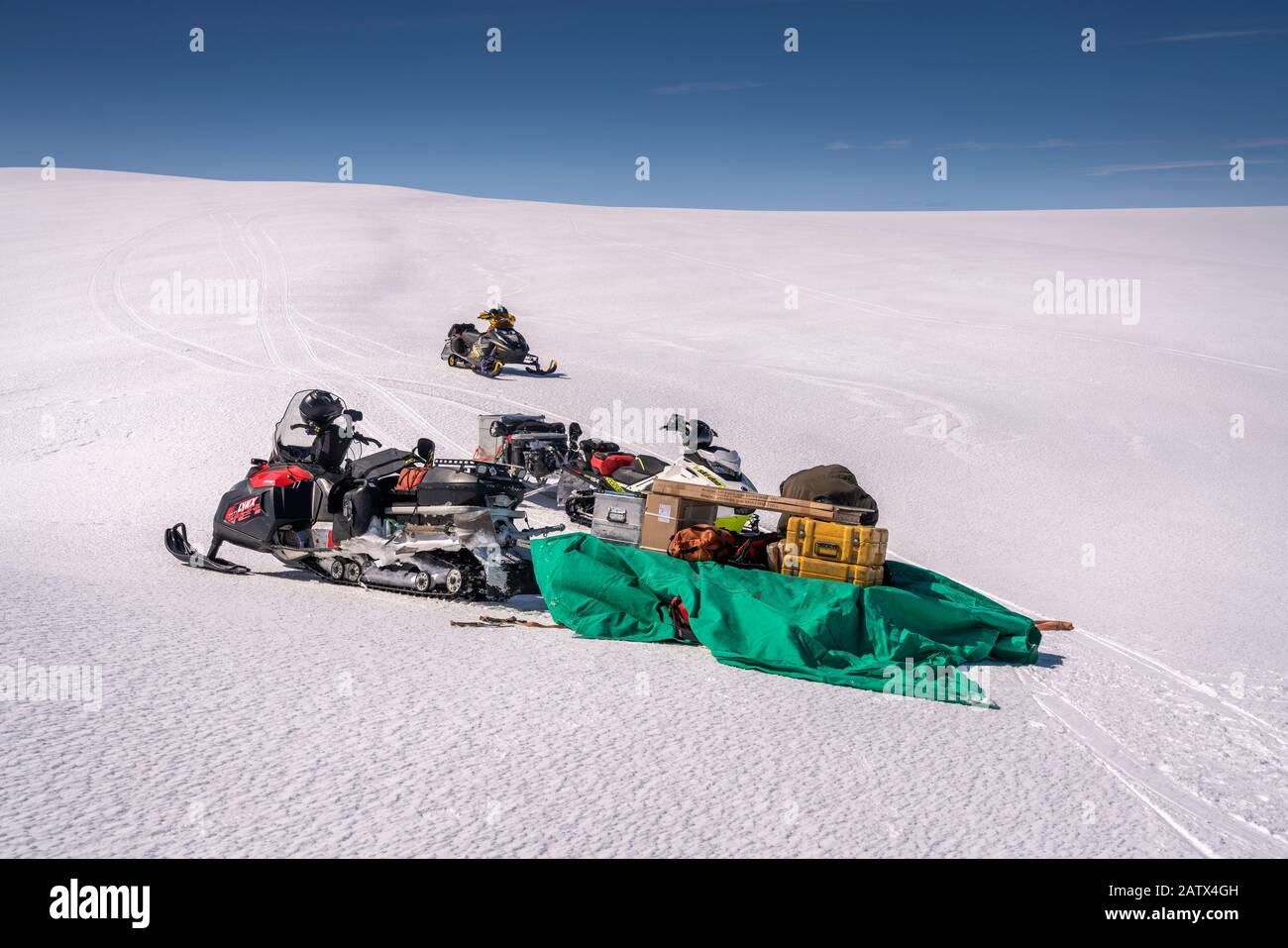 Spedizione Glaciale, Cappellino Di Ghiaccio Vatnajokull, Parco Nazionale Vatnajokull, Islanda. Foto Stock